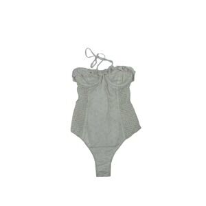 DÔEN Swim Eyelet One Piece Swimsuit Medium White Excellent